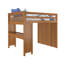 Lit mezzanine en bois massif à 6 tiroirs avec bureau intégré Lennon-922074104