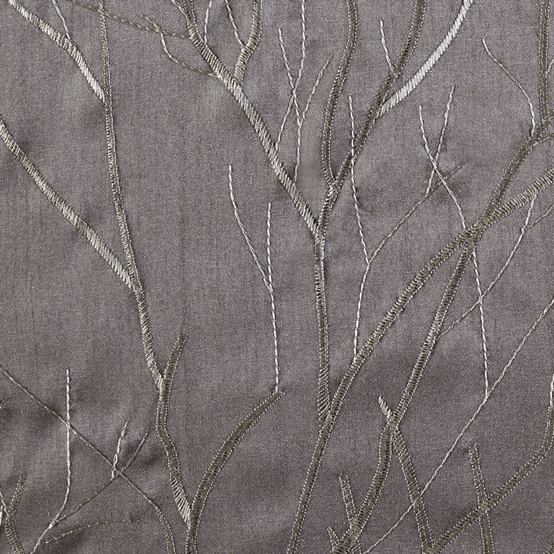 Faux Silk Embroidered Window Valance Grey 50x18", Gray