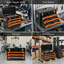 Boîte à outils 20 po à 3 tiroirs en acier, 4 couches d'outils avec loquets en métal, avec plateau de rangement supérieur et poignée de transport, rangement d'outils multifonction pour le garage, la maison ou l'établi, noir et orange-1279983544