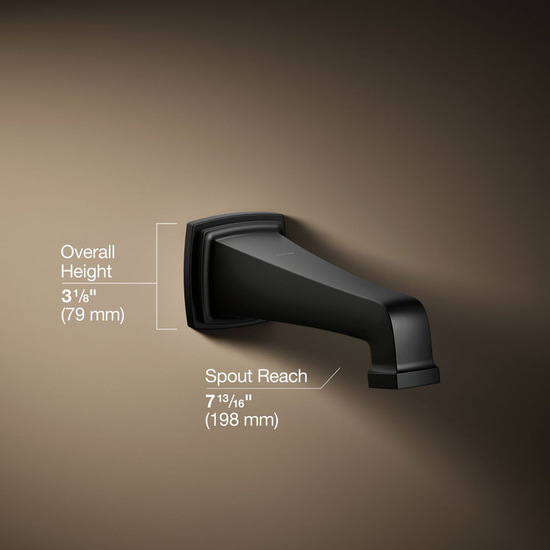 Riff Wall-Mount Non-Diverter Bath Spout, Black