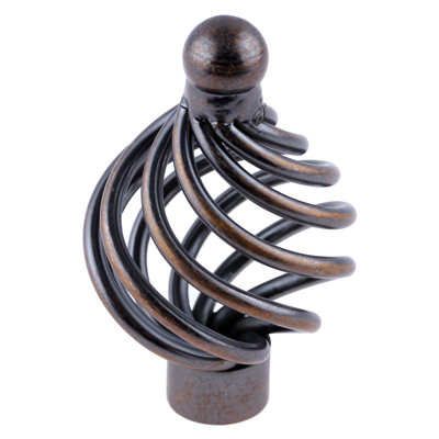 (5 Pack) 1-1/2 inch Bird Cage Knob Antique Copper