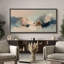 Doux nuages abstraits dans des tons de rosé et bleus neutres - grand art mural sur toile encadrée-1503634224-1503634238
