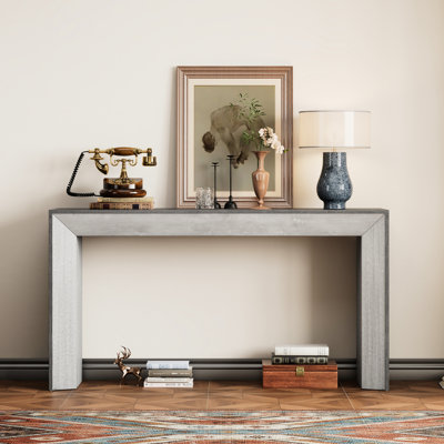 Console avec dessus de cheminée - gris, polyvalente pour l'apparence de la maison pour le couloir, le salon, le vestibule, gris