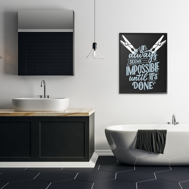 Giclée encadrée «Impossible jusqu'à It's Done», conception de Jesse Keith, Giclée encadrée noir minuit, H 30 po x l 24 po