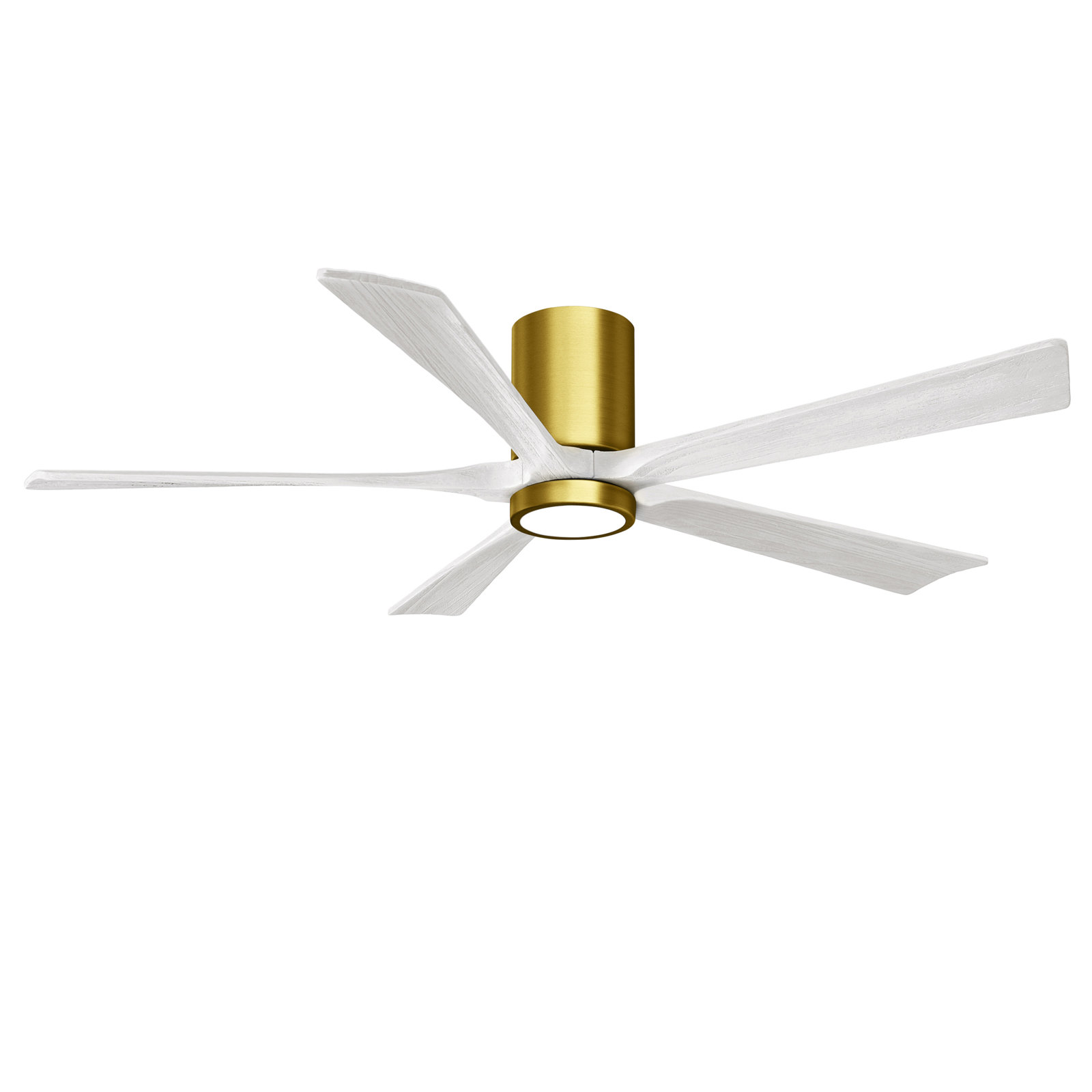 Irene Ceiling Fan with LED Light Kit, Brushed Brass, 60", Matte White