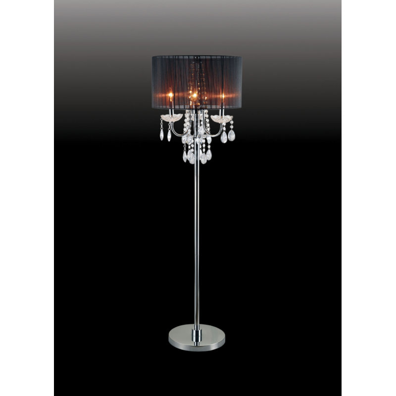 Muldowney 62.5'' Silver Traditional Floor Lamp, Black