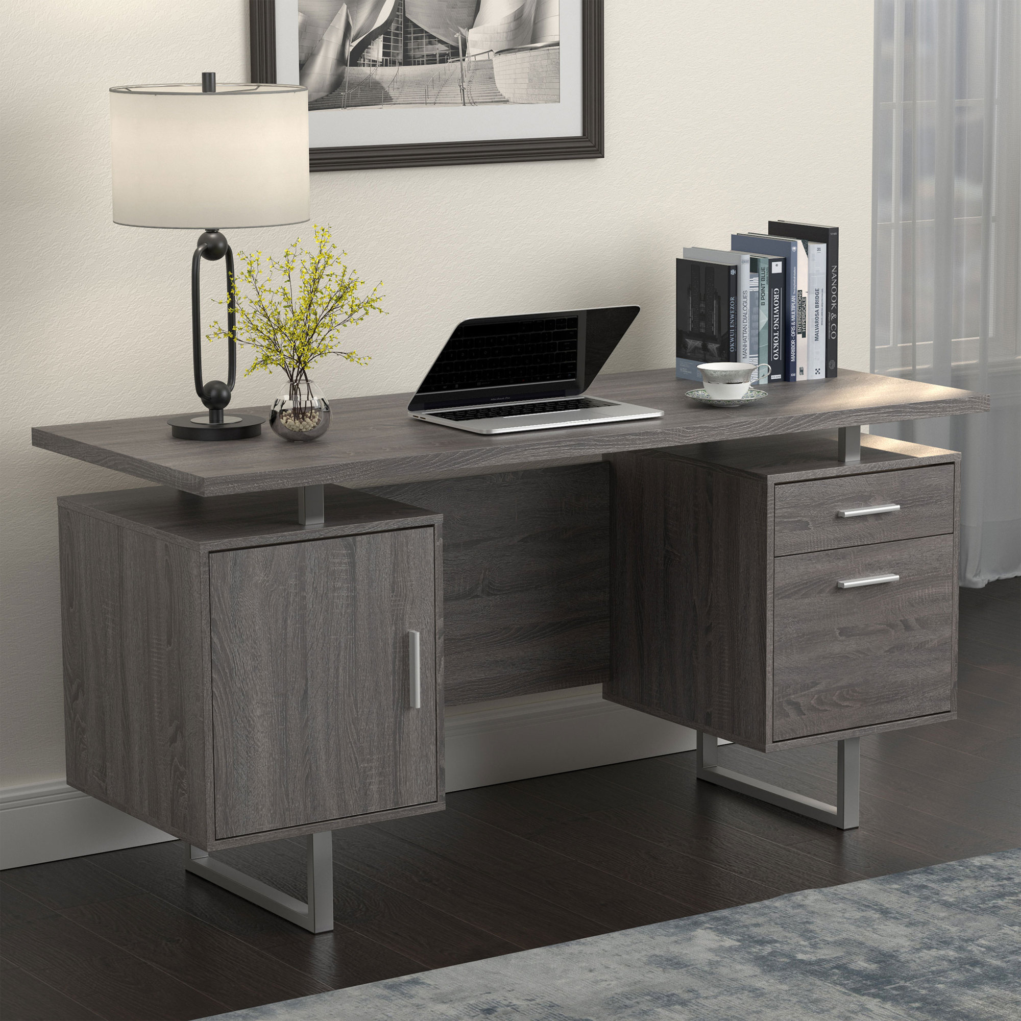 Latitude Run® Contemporary 2-drawer Computer Desk | Wayfair