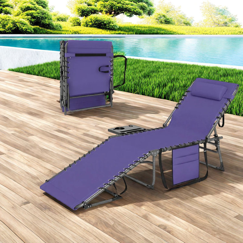 Chaise longue de patio réglable réglable, structure en acier, détente extérieure moderne