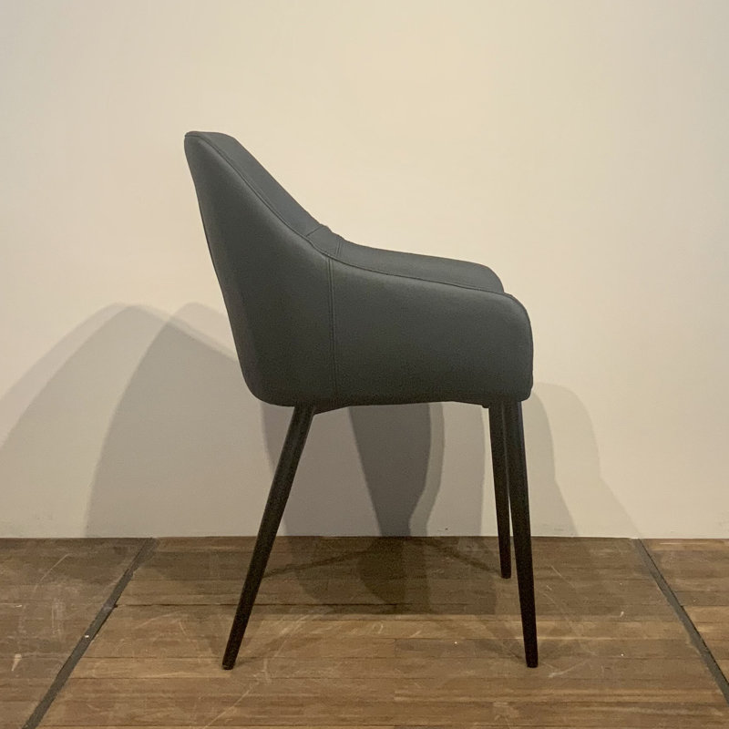 Fauteuil rembourré en cuir, Noir