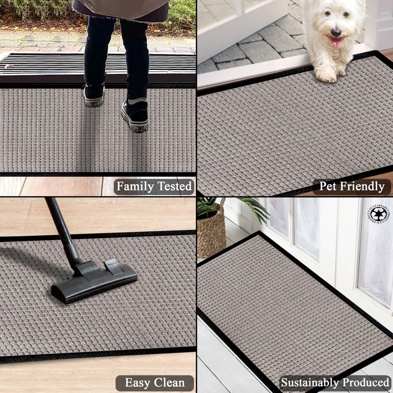 Odarius Indoor/Outdoor Non-Slip Polypropylene Doormat with Rubber Backing – Washable Welcome Mat for Entryway, Patio, Garage & Office
