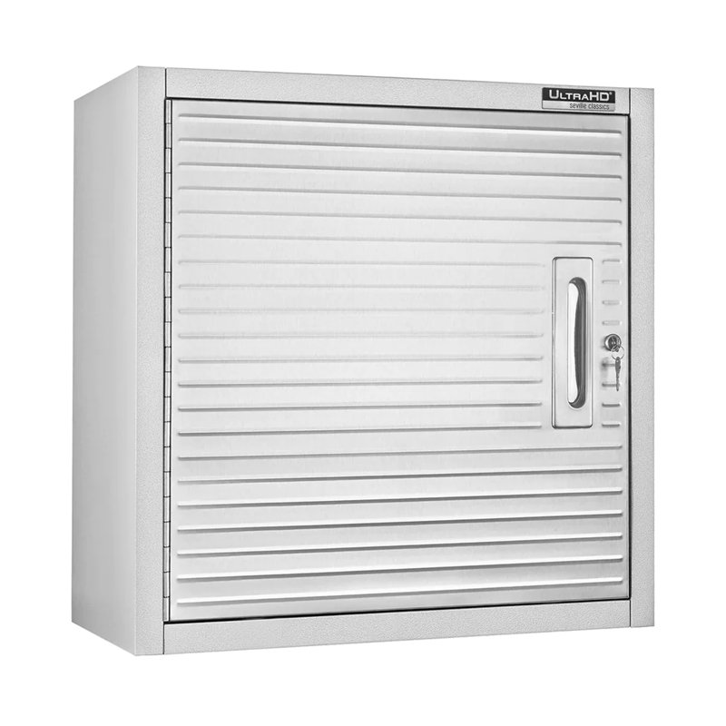 Seville Classics UltraHD Single Door Wall Cabinet, 24" W x 12" D x 24" H, Granite