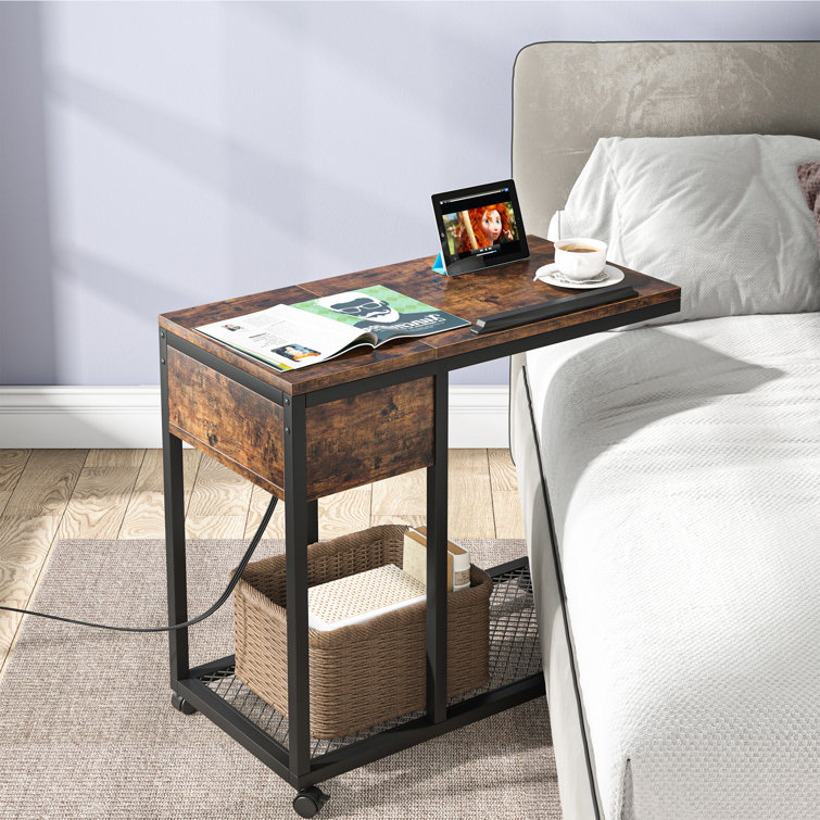 17 Stories End Table with Storage and Charging Station & Reviews