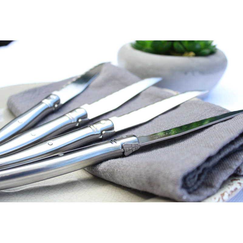 French Home Laguiole Steak Knives, 4-Piece Set, Stainless Steel
