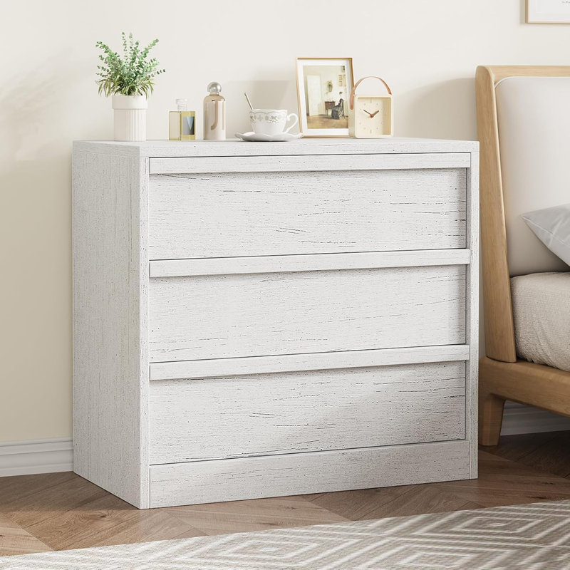 Commode 3 tiroirs Tall, Blanc