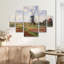 Ensemble de 5 panneaux d'art mural - Claude Monet «Tulip Fields in Holland, 1886», art mural sur toile pour le salon, la chambre à coucher ou le bureau 