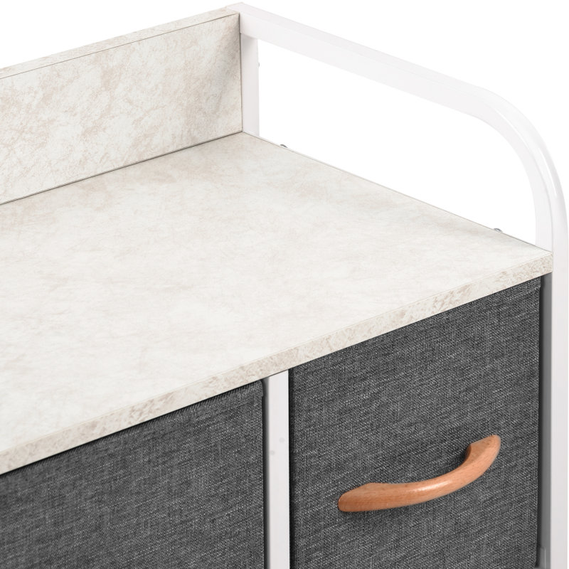 Croyde 80cm W 7 - Drawer Chest of Drawers, White/Grey