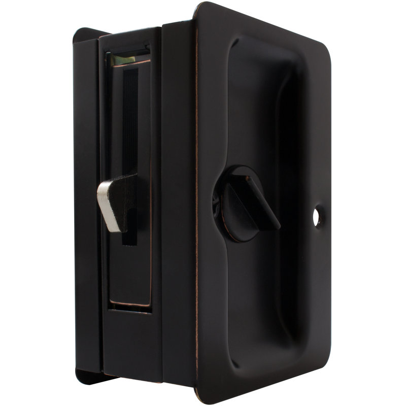 Tall Pocket Door Lock, Vintage Bronze