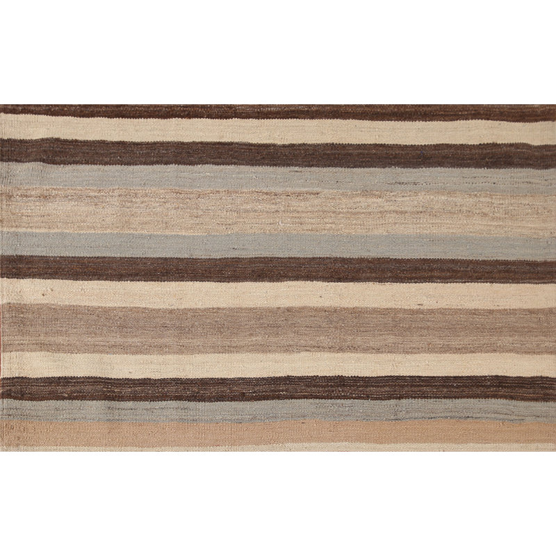 Tapis décoratif rayé en laine Kilim 3 x 5