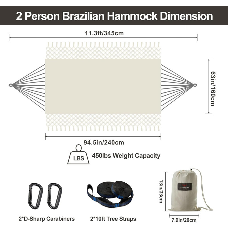 Double hammocks with tree ties
