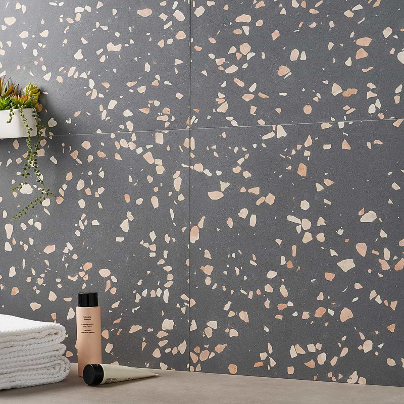 Terrazzo Italy 24x24 Honed Terrazzo Tile, Dolce Grande Gray