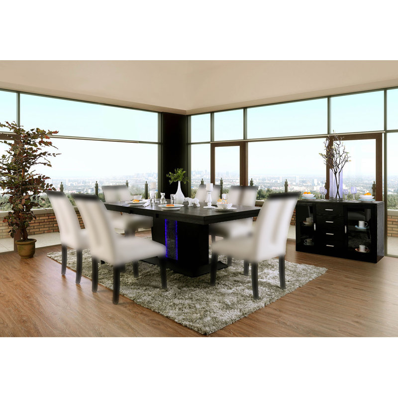 75.6" W Contemporary Dining Table, Black