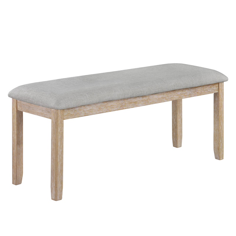 Banc de rangement rembourré Bozell, Gris, Naturel