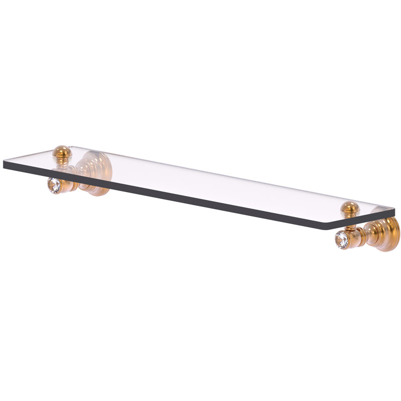 Hertz Glass Bracket Shelf, Brushed Bronze, 2.4" H x 22" W x 5.54" D