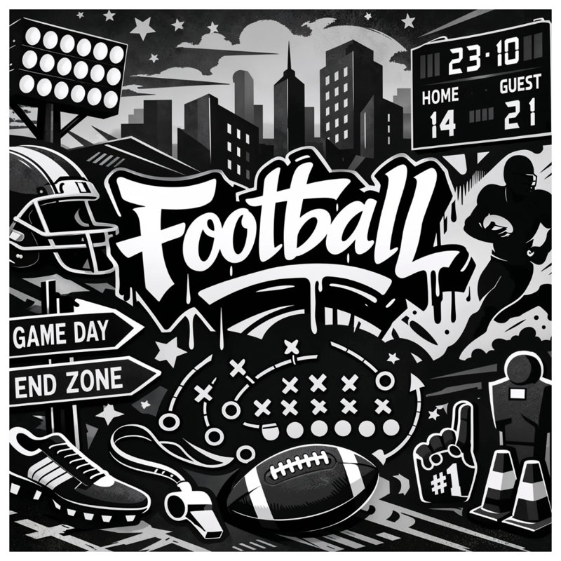 Couvertures d'art du football américain, L 60 po x H 80 po
