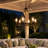 24" 6-Light Satin Black Plug-In Outdoor Wagon Wheel Chandelier