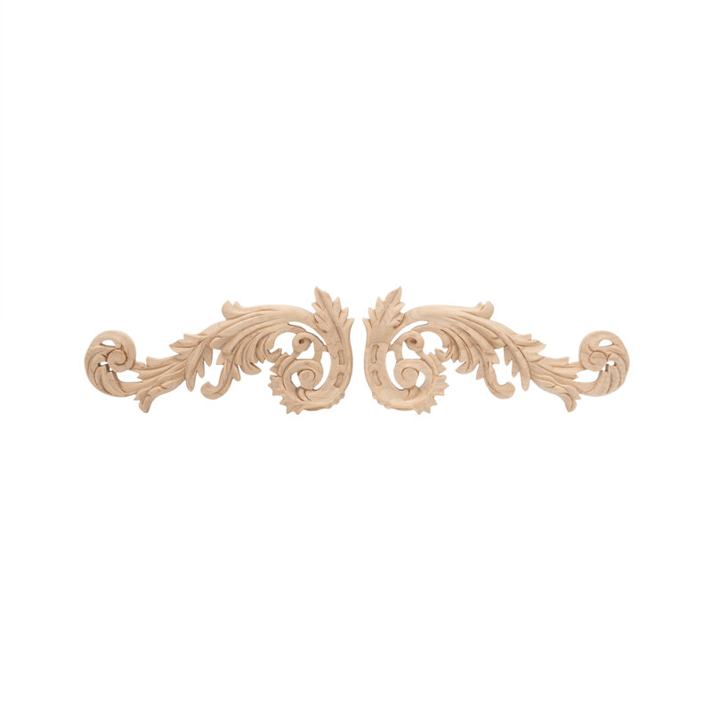 Hand Carved Hard Maple Wood Scroll Onlay