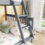 Twin Over Full Rubber Wood Bunk Bed With Trundle, Convertible Ladder And Guardrail-828621471