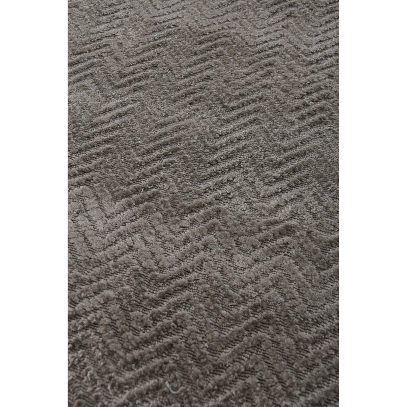 Pavo Tencel Chevron Area Rug in Silver, Rectangle 12' x 15'