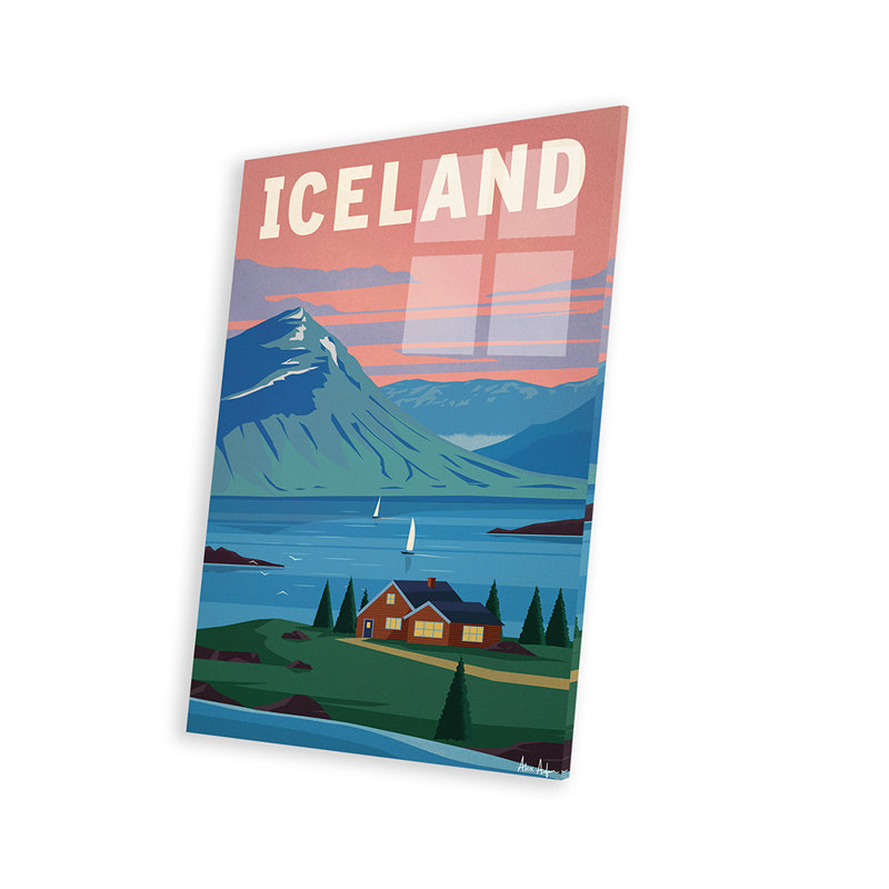 Islande, impression sur verre acrylique, H 24 po x l 16 po x P 0,25 po