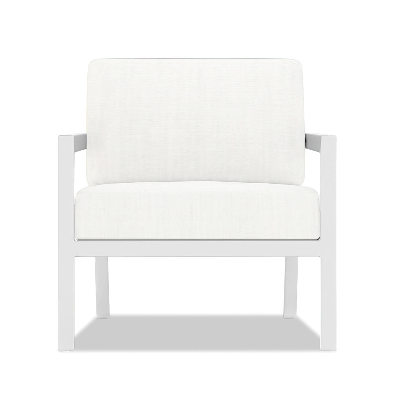 Vivant Patio Chair with Sunbrella® Cushions, Canvas Natural Sunbrella® Canvas, White