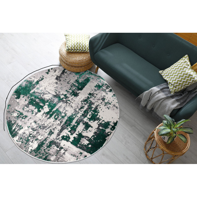 Arquilla Abstract Flatweave Area Rug, Round 120cm