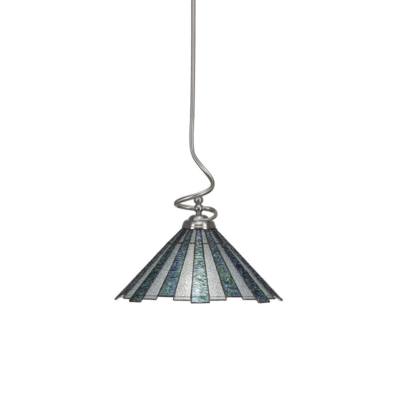 Luminaire suspendu Capri Capri, Nickel brossé, Bleu/gris