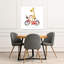 Giraffe Rides Amsterdam Bike Whimsical Abstract Contemporary Bird Giraffe City Architecture Wall Art Print-797877217