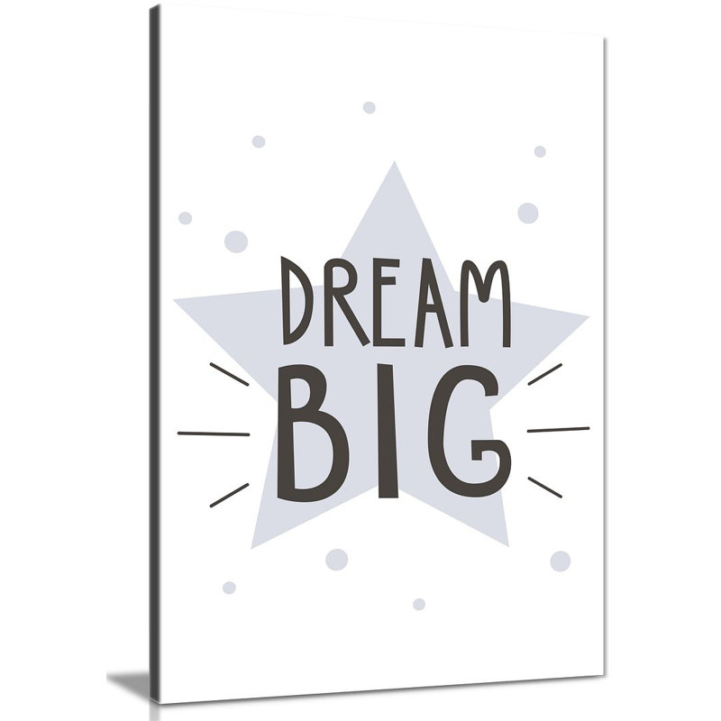 Pastel Star Dream Big - Wrapped Canvas Print, 76cm H x 51cm W
