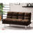 Dark Brown Contemporary Microfiber Futon With Legs And Extra Support That Converts To Bed Smoothly, 67 In Width Vibe Brown, Base Leg Support, Fast, 67"W