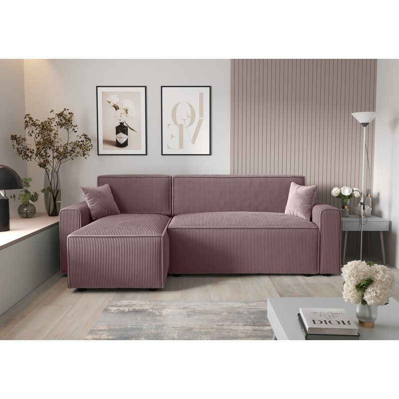 Bodyn 3 Seater Corner Sofa , Purple, Left -sided