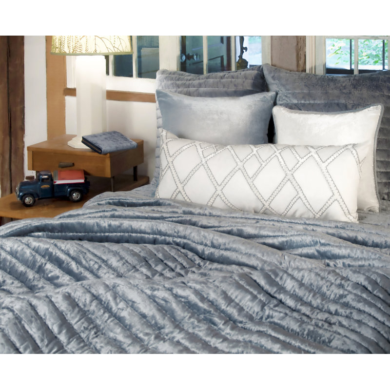 Channel Quilt, Queen Quilt + 2 Euro Shams, Mineral