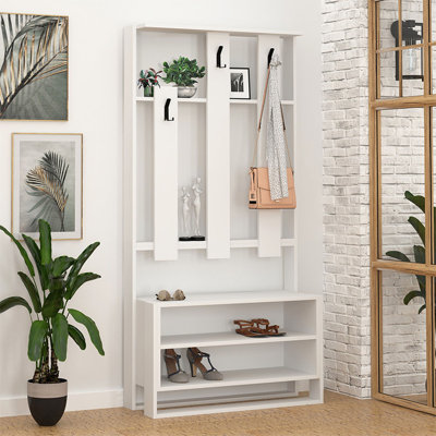 Cannes Hall Tree 90cm Wide with Bench and Shoe Storage