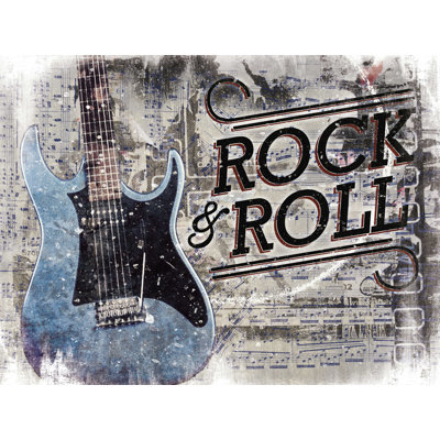 «Blue Rock Guitare», reproduction sur toile tendue