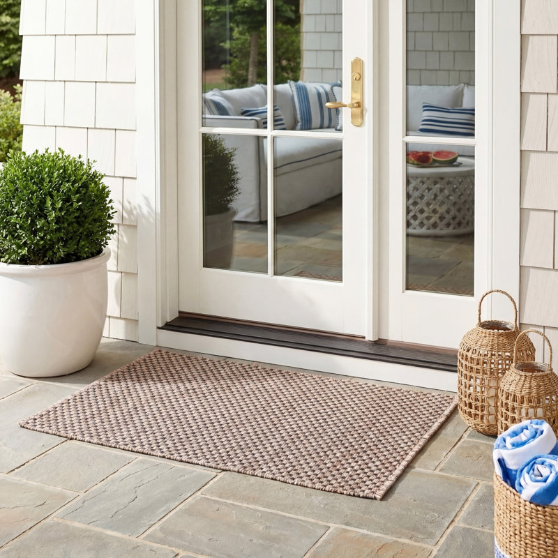 Debriana Performance Solid Colour Indoor/Outdoor Area Rug, Rectangle 2' x 3'7"