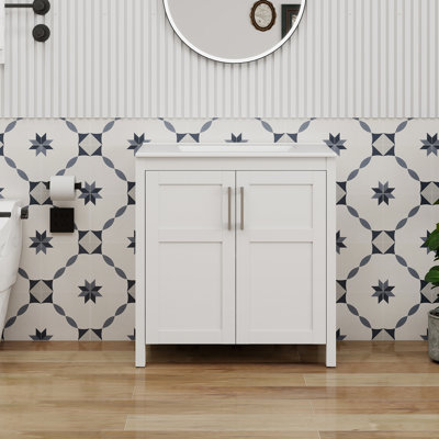 30" Free-Standing Modern Single Bathroom Vanity With Sink (No Faucet)