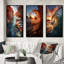 «Sunshine In Breaking Waves Nature Photographie», 3 pièces sur toile-1374387247-1374387235