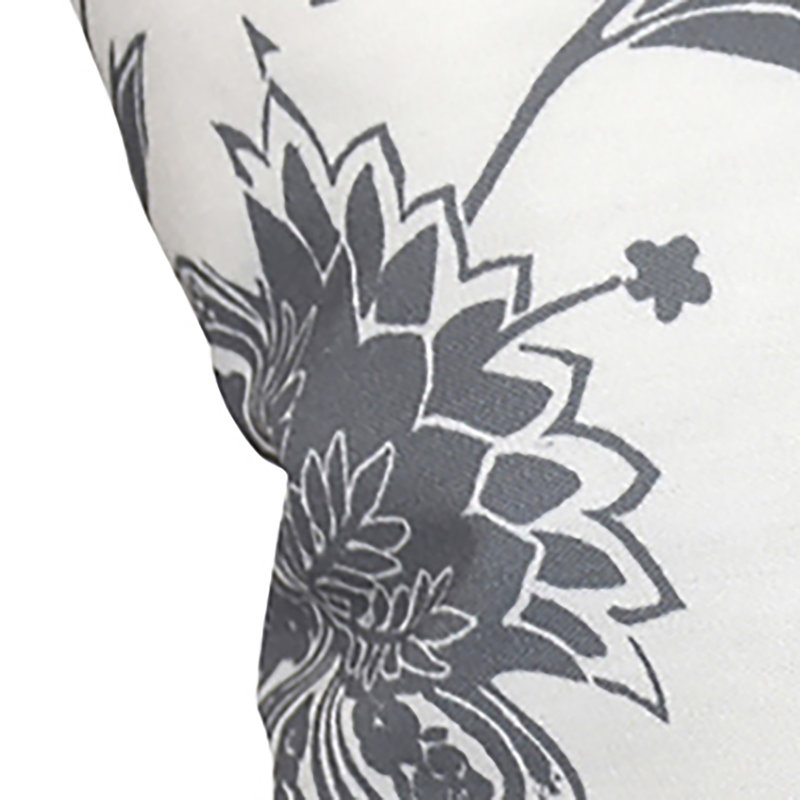 Botanical Blooms Floral Reversible Throw Pillow, 26" H x 26" W, Gray