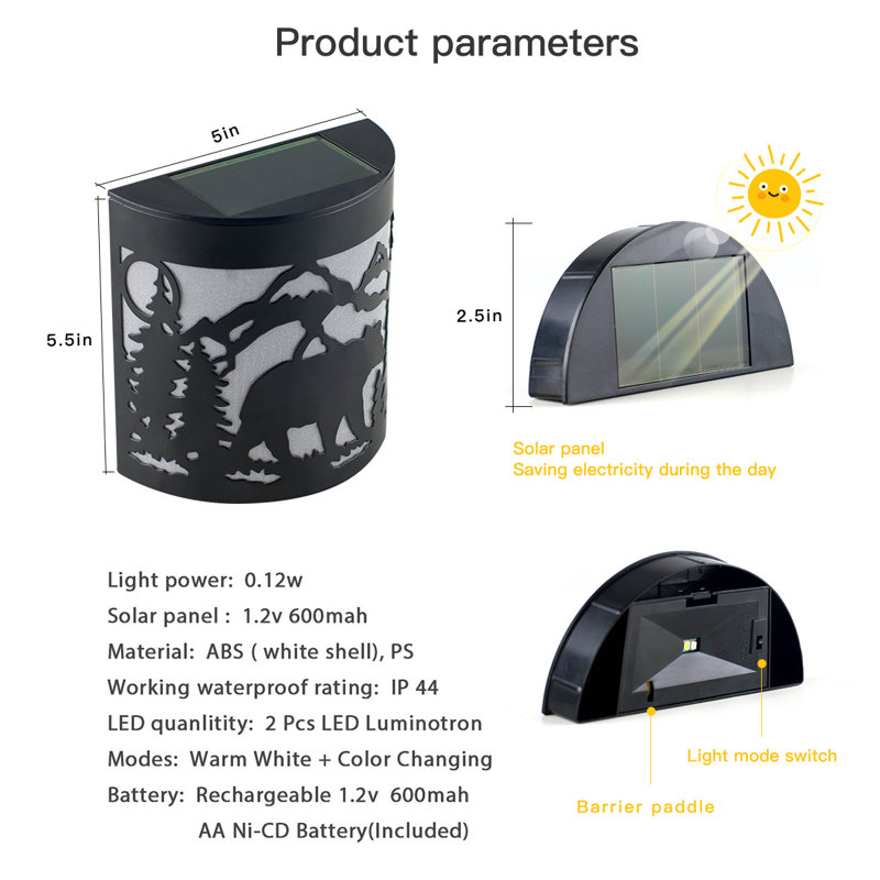 Solar Powered Deck Light Pack, Bear