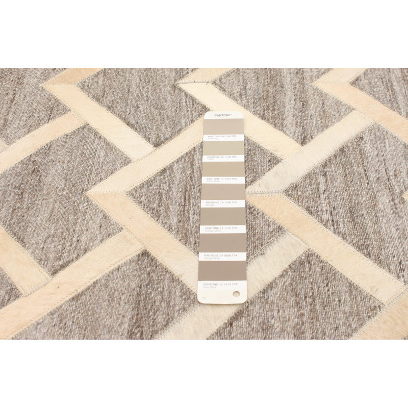 Tapis géométrique en cuir / jute Bandera