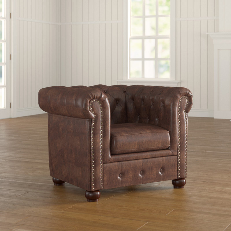Batch Faux Leather Chesterfield Chair